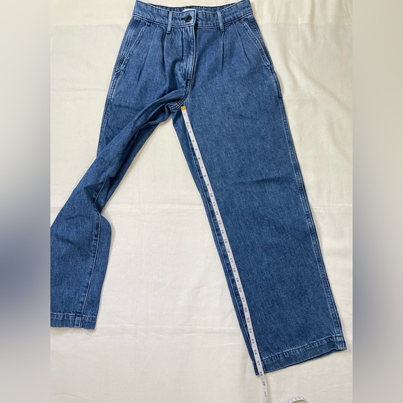 Aritzia Wilfred High Waisted Pleated Wide Leg Denim Jeans - Picture 11 of 12